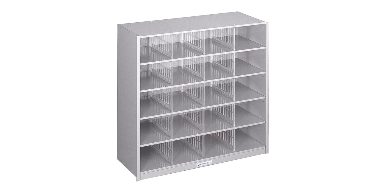 20 slot pigeonhole unit in silver grey