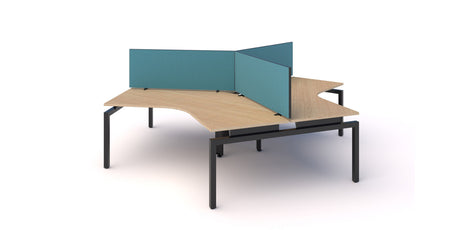 System 25 partitions on a balance 120 deg desk pod