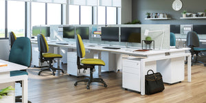 spectrum 3 ergonomic chairs with balance desks