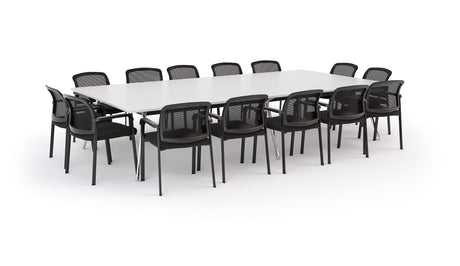 meeting room package that includes the euro 3600 x 1800 table and ozone chairs