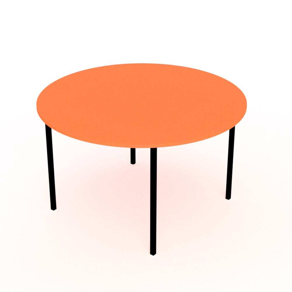 Table School 1200mm Dia-Education Furniture-Orange-520mm-Commercial Traders - Office Furniture