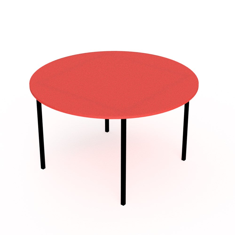 Table School 1200mm Dia-Education Furniture-Red-520mm-Commercial Traders - Office Furniture
