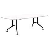 Shot Table Barrel Shape - 3000 x 1200-Meeting Tables-Snow Velvet-Black-Commercial Traders - Office Furniture