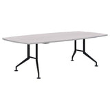 Shot Table Barrel Shape - 3000 x 1200-Meeting Tables-Silver Strata-Black-Commercial Traders - Office Furniture