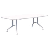 Shot Table Barrel Shape - 3000 x 1200-Meeting Tables-Snow Velvet-White-Commercial Traders - Office Furniture