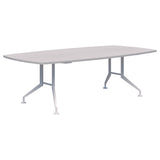 Shot Table Barrel Shape - 3000 x 1200-Meeting Tables-Silver Strata-White-Commercial Traders - Office Furniture