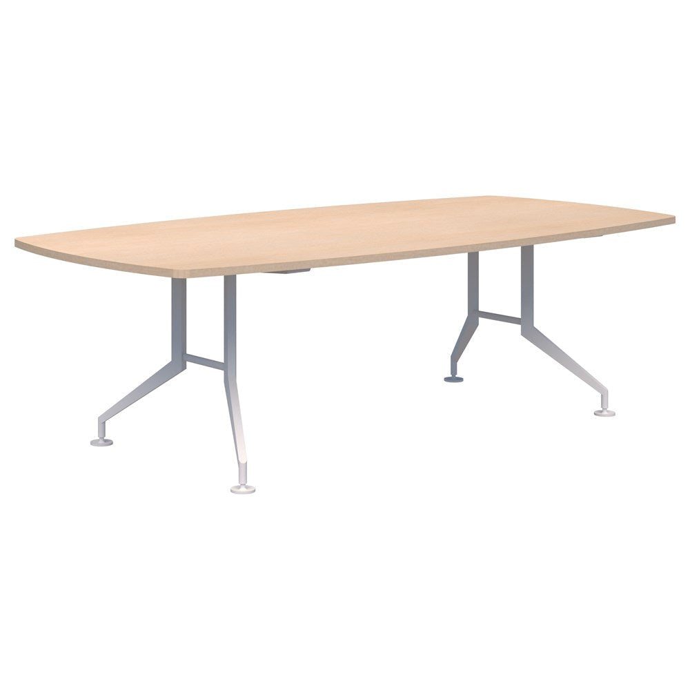 Shot Table Barrel Shape - 3000 x 1200-Meeting Tables-Refined Oak-White-Commercial Traders - Office Furniture