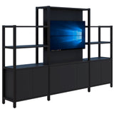 Grid 40 TV/Open Display Wall 1500/1890H x 400D-Storage-Black-Black-2960-Commercial Traders - Office Furniture