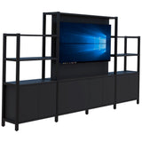 Grid 40 TV/Open Display Wall 1500/1890H x 400D-Storage-Black-Black-3360-Commercial Traders - Office Furniture