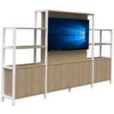 Grid 40 TV/Open Display Wall 1500/1890H x 400D-Storage-Classic Oak-White-3360-Commercial Traders - Office Furniture