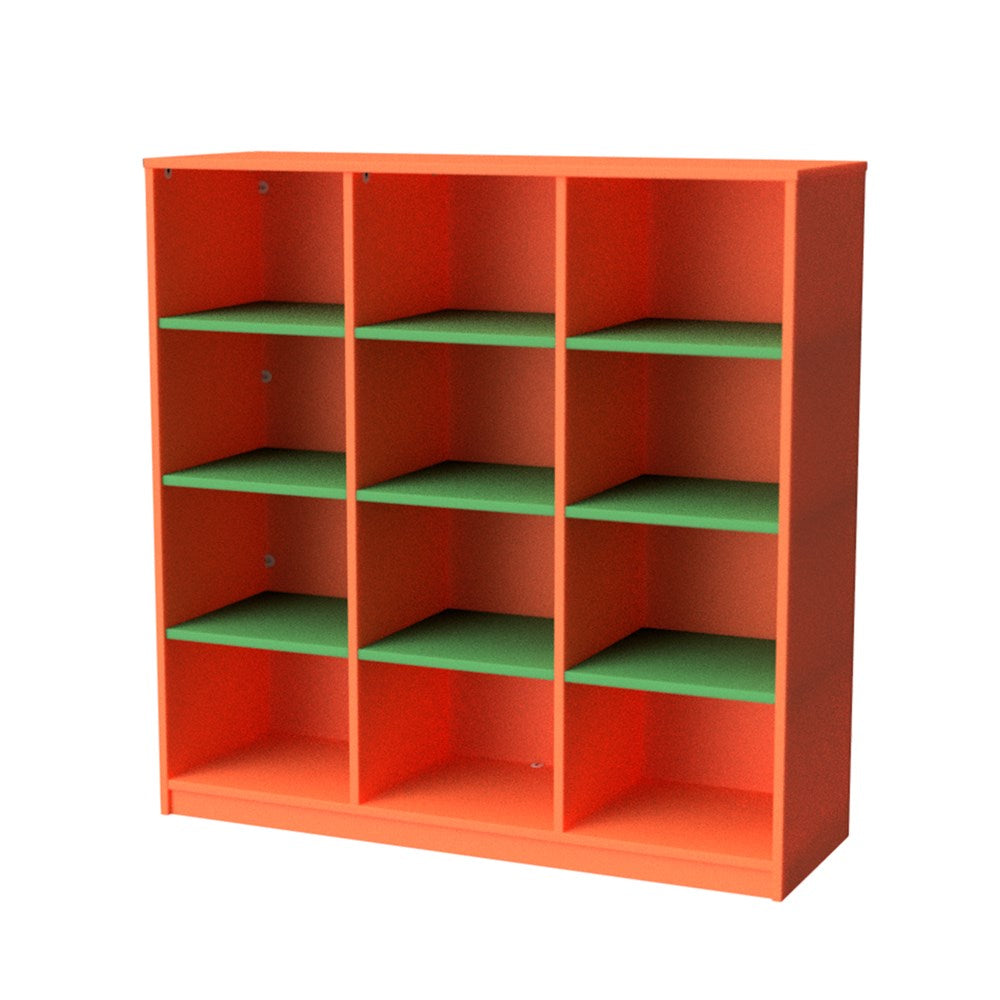 Storage Unit 12 Cube-Education Furniture-Orange/Green-Commercial Traders - Office Furniture