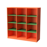 Storage Unit 12 Cube-Education Furniture-Orange/Green-Commercial Traders - Office Furniture