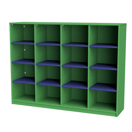 Storage Unit 16 Cube-Education Furniture-Green/Blue-Commercial Traders - Office Furniture