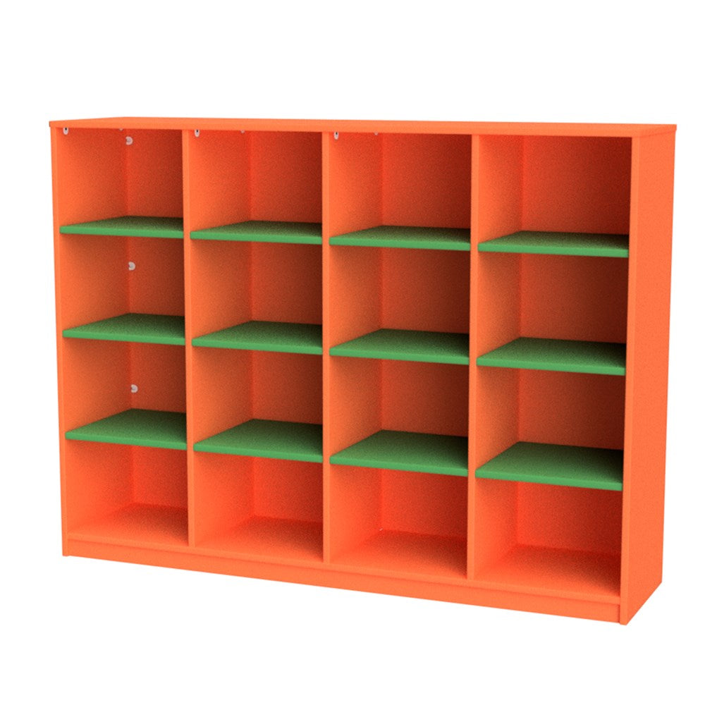 Storage Unit 16 Cube-Education Furniture-Orange/Green-Commercial Traders - Office Furniture