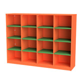 Storage Unit 16 Cube-Education Furniture-Orange/Green-Commercial Traders - Office Furniture