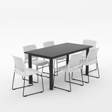 Alti Deluxe 1800 Canteen Table and Magnus Chair Package-Lunchroom Tables-Black Top Black Frame-White-North Island Delivery-Commercial Traders - Office Furniture