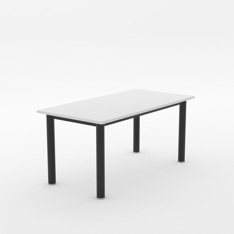 Alti Deluxe 1600 Long Canteen Table-Lunchroom Tables-White-Black-North Island Delivery-Commercial Traders - Office Furniture