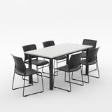 Alti Deluxe 1800 Canteen Table and Magnus Chair Package-Lunchroom Tables-White Top Black Frame-Black-North Island Delivery-Commercial Traders - Office Furniture