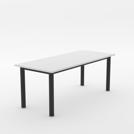 Alti Deluxe 1800 Long Canteen Table-Lunchroom Tables-White-Black-North Island Delivery-Commercial Traders - Office Furniture