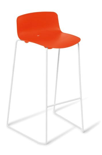 Coco Bar Stool-Lunchroom Chairs-Tangerine/White-Commercial Traders - Office Furniture