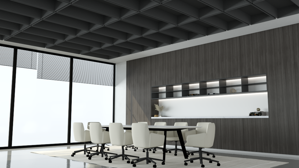 Acoustic Ceiling Tile - Border-Office Partitons-600 x 600-Wine-Commercial Traders - Office Furniture