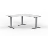 Agile Corner Desk - Fixed Height-Desking-1500 x 1500 x 700-White-Silver-Commercial Traders - Office Furniture