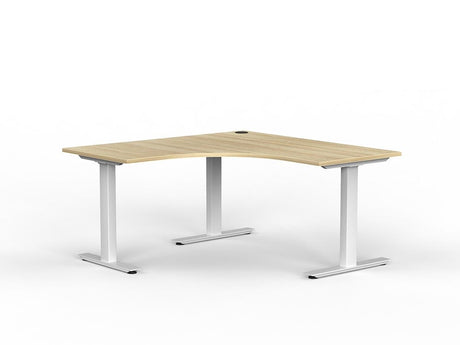 Agile Corner Desk - Fixed Height-Desking-1500 x 1500 x 700-Atlantic Oak-White-Commercial Traders - Office Furniture