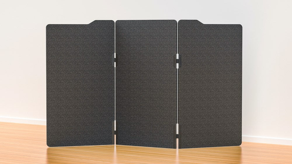 Milford Acoustic Freestanding 3 Partition - 1800h x 1000w -24mm thick-Noise Reduction-Sesame Grey-Commercial Traders - Office Furniture