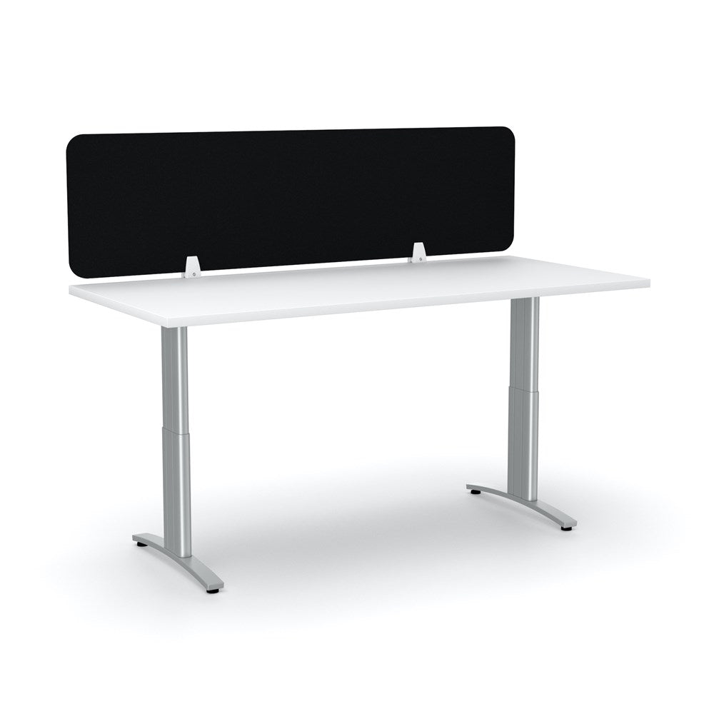 Acoustic Desk Screen - 24mm-Office Partitons-400 x 1200-Black-Commercial Traders - Office Furniture