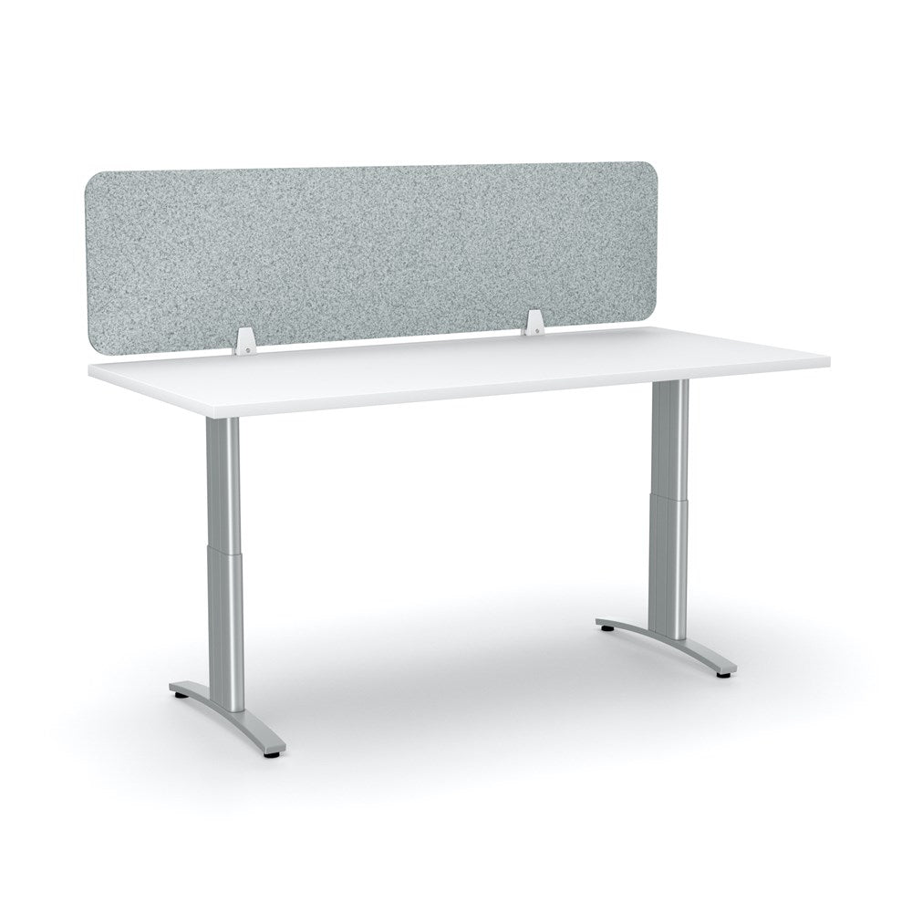 Acoustic Desk Screen-Office Partitons-400 x 1200-Dark Silvery Grey-Commercial Traders - Office Furniture