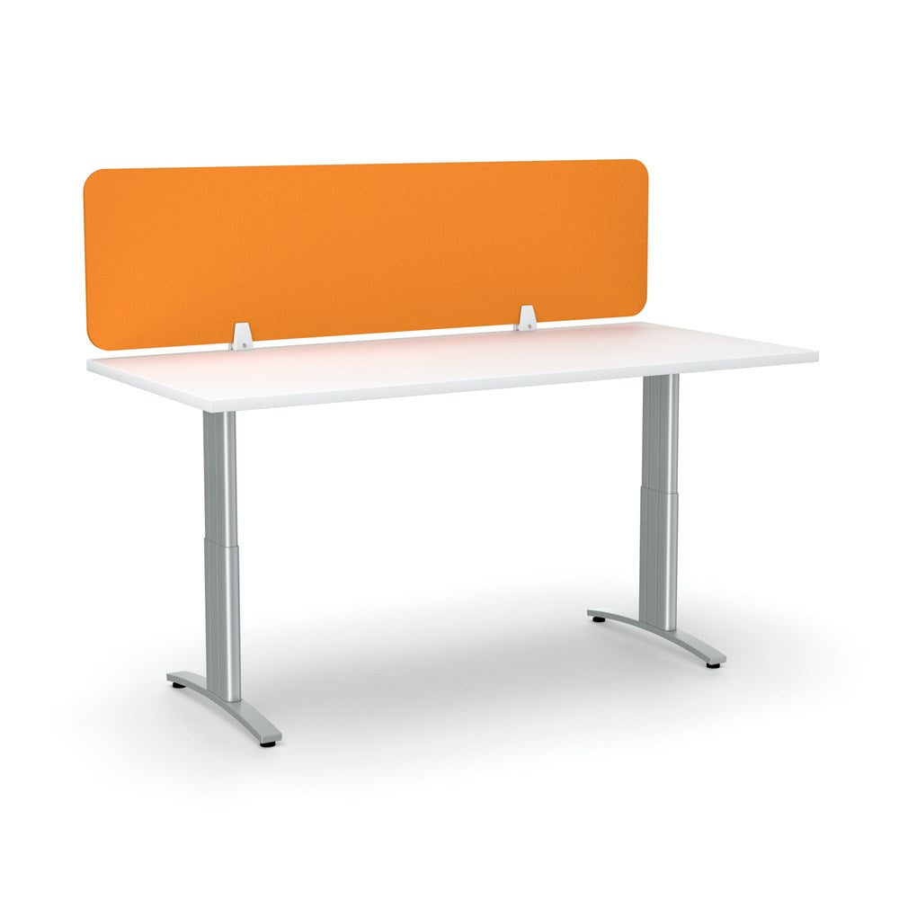 Acoustic Desk Screen-Office Partitons-400 x 1200-Orange-Commercial Traders - Office Furniture