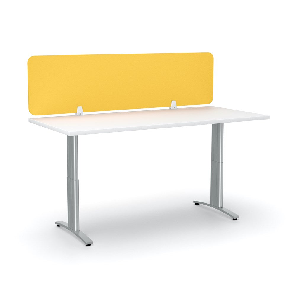 Acoustic Desk Screen - 24mm-Office Partitons-400 x 1200-Yellow-Commercial Traders - Office Furniture