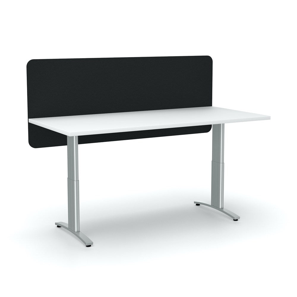 Acoustic 24 mm Desk Screen Modesty Panel (600mm high)-Acoustic-600 x 1200-Black-Commercial Traders - Office Furniture