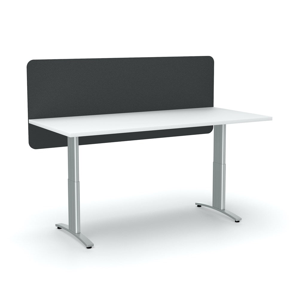 Acoustic 24 mm Desk Screen Modesty Panel (600mm high)-Acoustic-600 x 1200-Dark Grey-Commercial Traders - Office Furniture