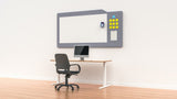 WHITEBOARD MILFORD-Office Partitons-Lavender Grey-1500 wide-Commercial Traders - Office Furniture