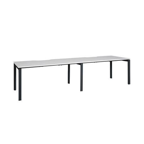 Arlo Desks - Inline-Desking-1500 x 800-White-Black-Commercial Traders - Office Furniture