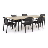 Cubit Boardroom Table and Ozone Chair Package-Meeting Room Furniture-Atlantic Oak-6 chairs-Commercial Traders - Office Furniture