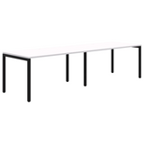 Avero Fixed Height Desk - 2 pod Inline-Office Pods-1200 x 700-Classic Oak-Black-Commercial Traders - Office Furniture