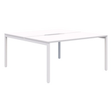 Avero Fixed Height Desk - 2 Pod Back to Back-Office Pods-1200 x 700-Classic Oak-Black-Commercial Traders - Office Furniture