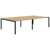Avero Fixed Height Desk - 4 Pod Back to Back-Office Pods-1200 x 700-Classic Oak-Black-Commercial Traders - Office Furniture