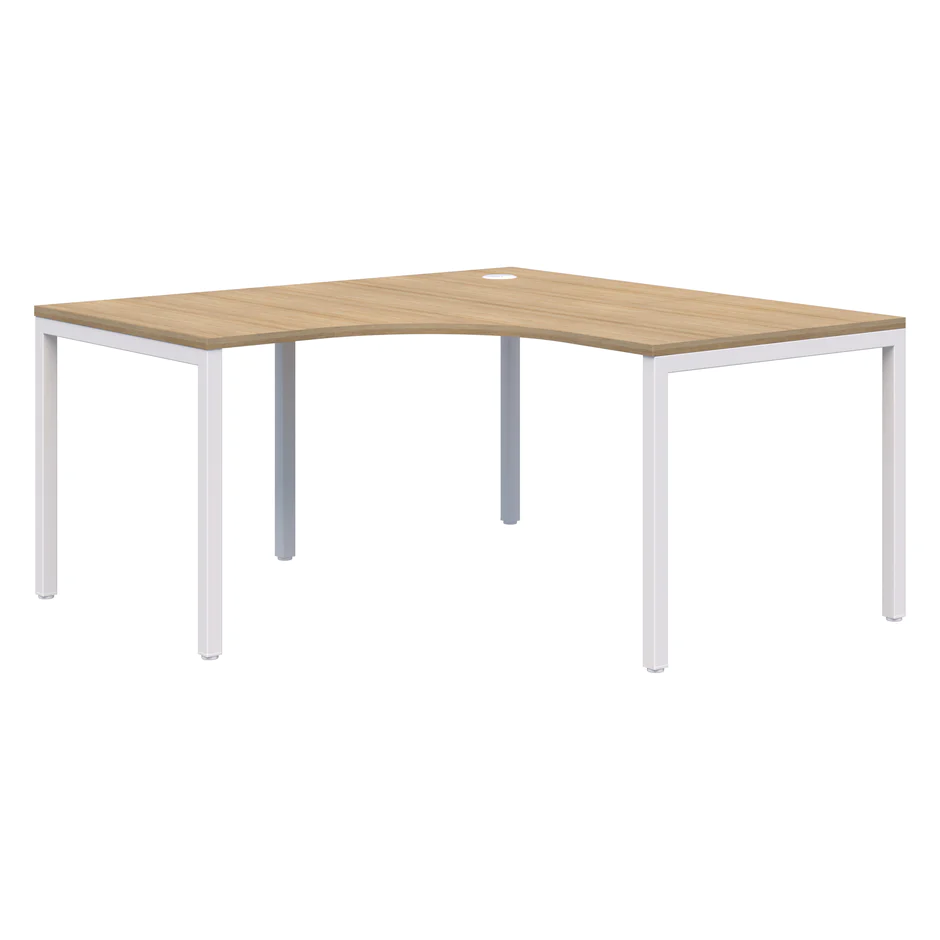 Avero 90 Degree Corner Desk - Fixed Height-Desks-1500 x 1500 x 800-Classic Oak-Black-Commercial Traders - Office Furniture