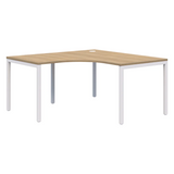 Avero 90 Degree Corner Desk - Fixed Height-Desks-1500 x 1500 x 800-Classic Oak-Black-Commercial Traders - Office Furniture