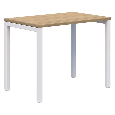 Avero Fixed Height Classroom Desk (Narrow)-Desks-800 x 600 (1 User)-Classic Oak-White-Commercial Traders - Office Furniture