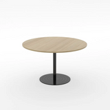 Essentials Meeting Table 900 dia Disc Base-Meeting Room Furniture-Classic Oak-Black-South Island-Commercial Traders - Office Furniture