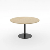 Essentials Meeting Table 900 dia Disc Base-Meeting Room Furniture-Refined Oak-Black-South Island-Commercial Traders - Office Furniture