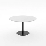 Essentials Meeting Table 900 dia Disc Base-Meeting Room Furniture-Silver Strata-Black-South Island-Commercial Traders - Office Furniture