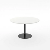 Essentials Meeting Table 900 dia Disc Base-Meeting Room Furniture-Snowdrift-Black-South Island-Commercial Traders - Office Furniture