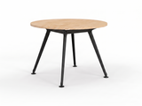 Euro Meeting Table 1200 dia-Meeting Room Furniture-Black Leg-Auckland Delivery-Commercial Traders - Office Furniture