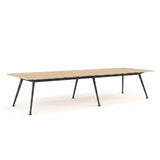 Euro Boardroom Table 3600 x 1200-Meeting Room Furniture-Affinity Maple-Black Leg-North Island (Ground Floor)-Commercial Traders - Office Furniture