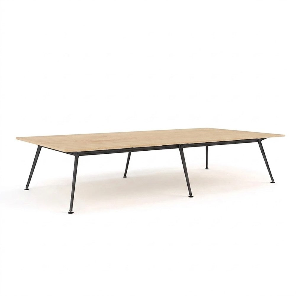 Euro Boardroom Table 3600 x 1800-Meeting Room Furniture-Affinity Maple-Black Leg-North Island (Ground Floor)-Commercial Traders - Office Furniture